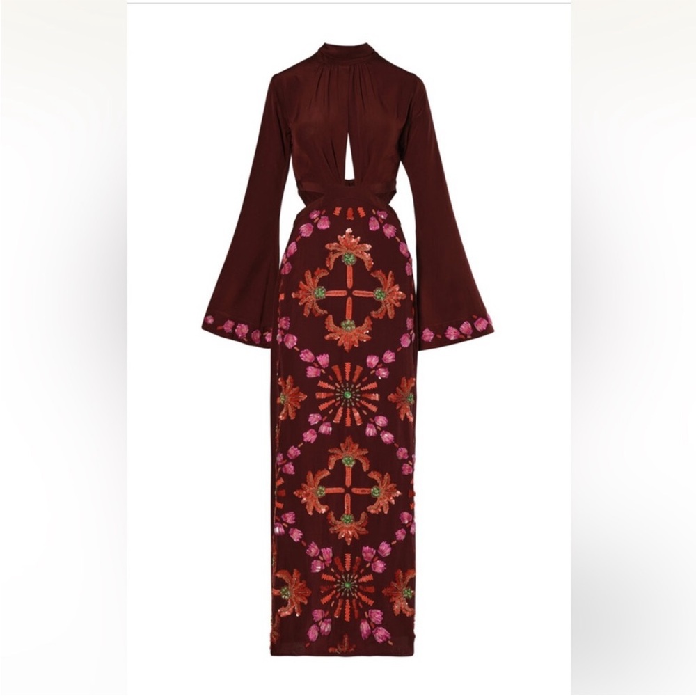 Johanna Ortiz Embroidered Aurora Maxi Dress